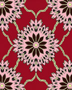 Ornate Floral Mandala In Pink and Red Rug