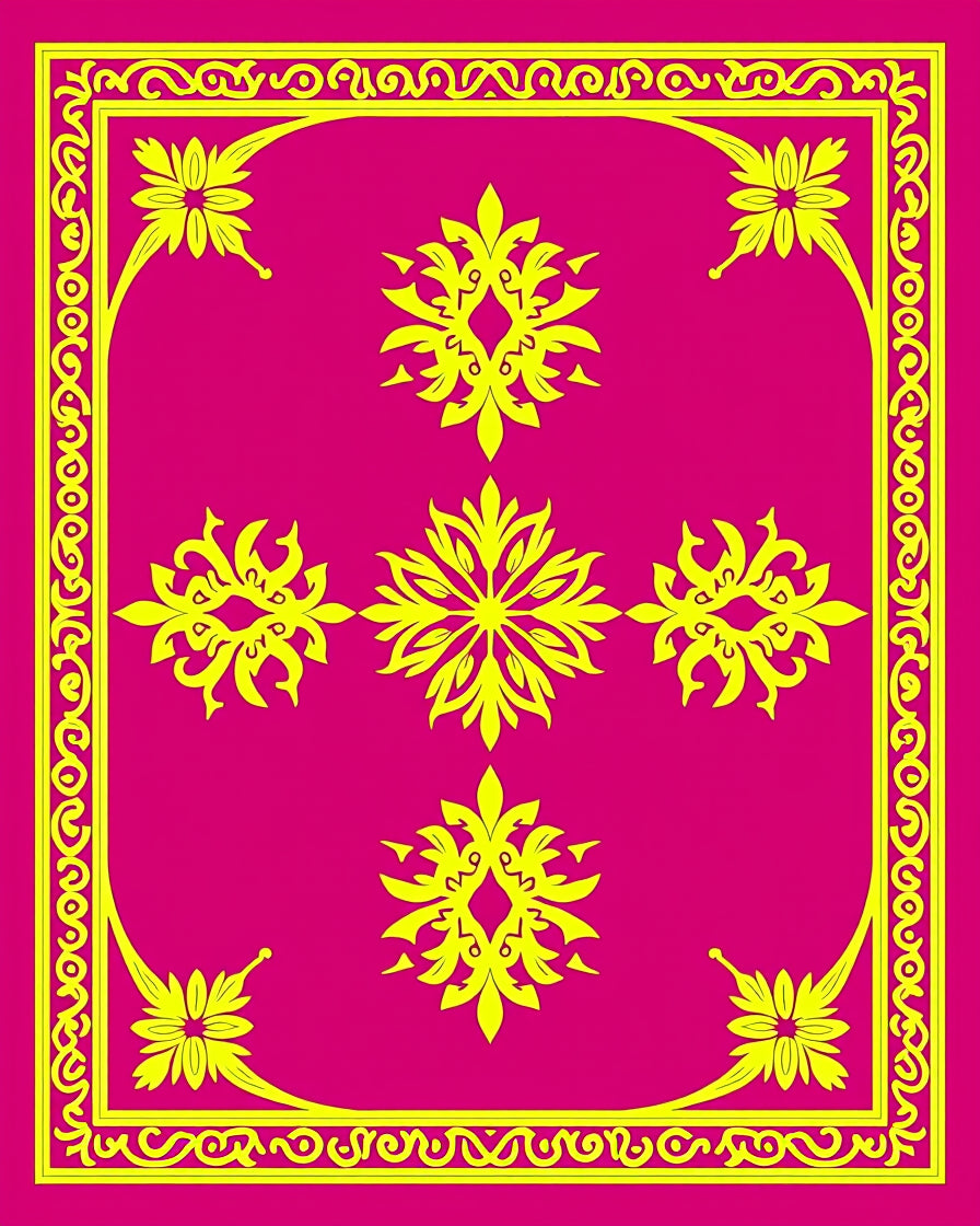 Vivid Floral Intricate Design Rug