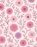 Delicate Pink Floral Sprig Pattern Rug
