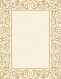 Elegant Gold Vine Scroll Pattern Rug
