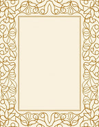 Elegant Gold Vine Scroll Pattern Rug