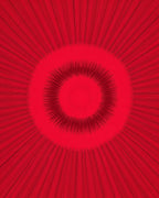 Concentric Red Line Pattern Rug