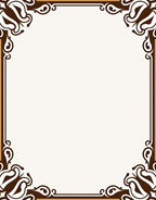 Elegant Brown Swirl Floral Border Design Rug