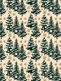Vintage Pine Frosted Trees Pattern Rug