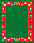 Jolly Elf Red Green Holly Border Rug