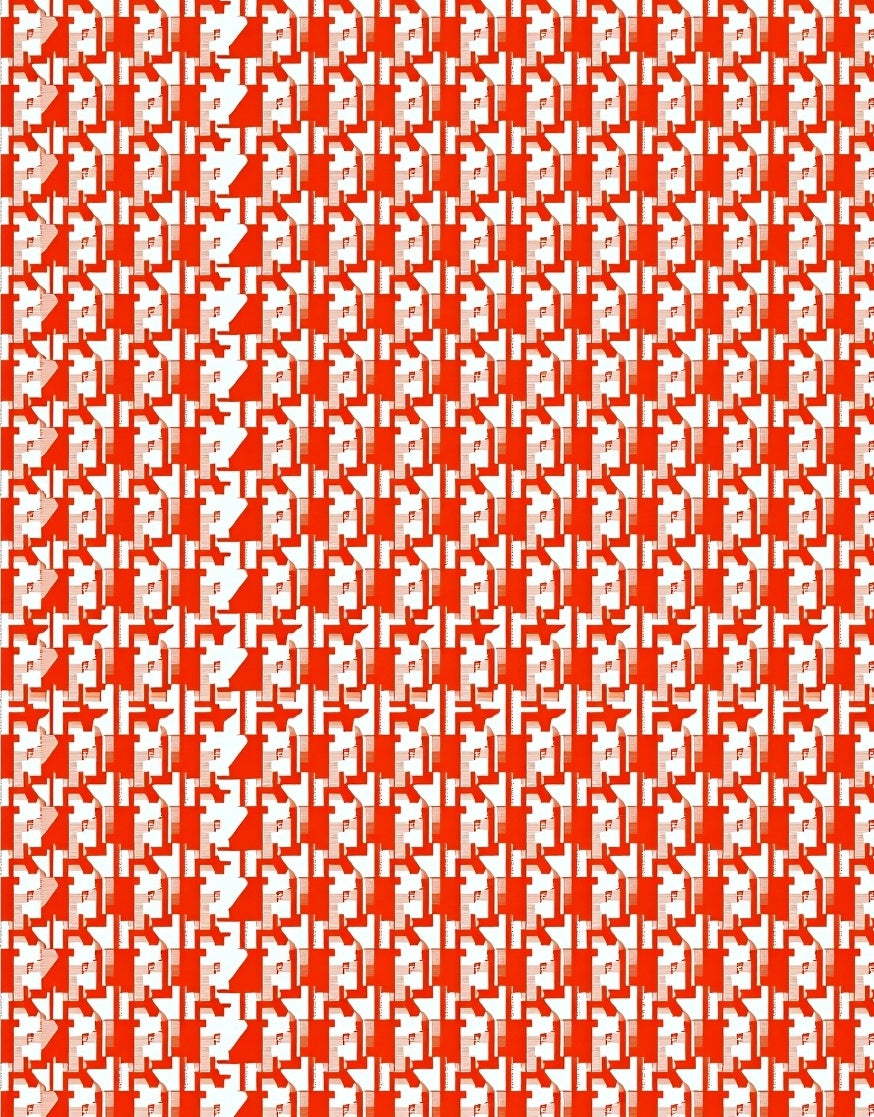 RedHoundstoothGeometricPatternRug Rug