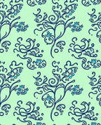 Art Nouveau Floral Vine Pattern Rug