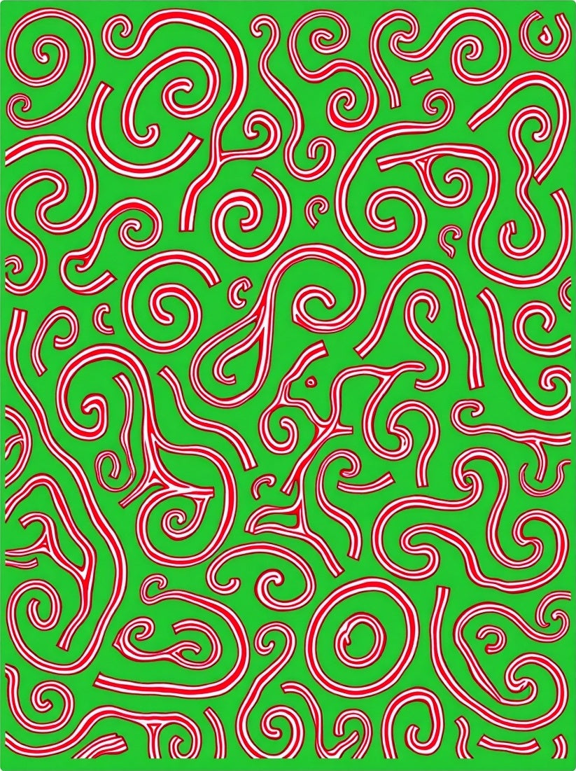 Candy Cane Swirl Pattern Rug