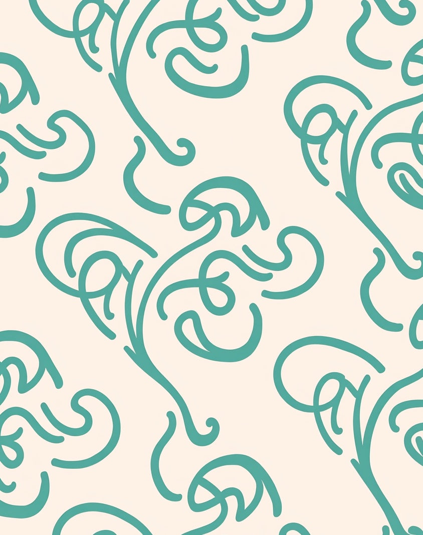 Teal Swirl Pattern Design Rug