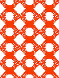 Orange And White Interlocking Geometric Rug