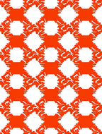 Orange And White Interlocking Geometric Rug