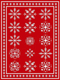 Red Snowflake Festive Pattern Rug