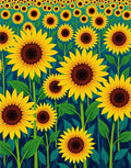 Sunny Field Sunflower Pattern Design Rug