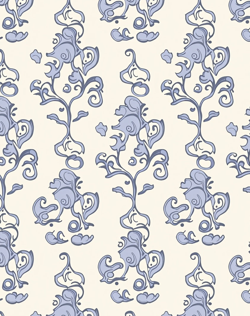 Ornate Floral Damask Pattern Rug