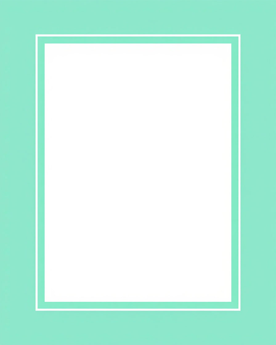 Minimalist Aqua White Border Rug