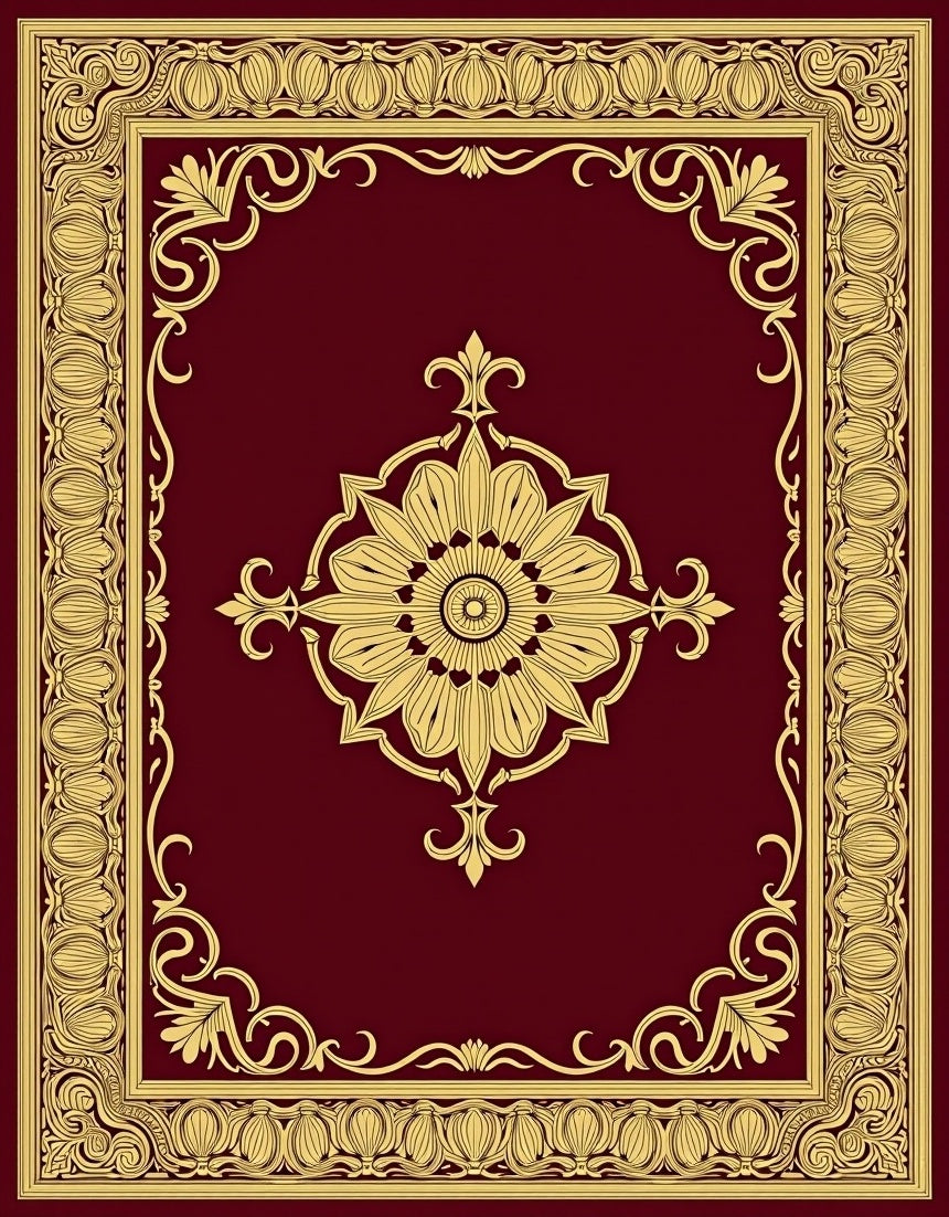 Ornate Floral Scrollwork Pattern Rug