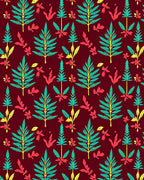 Tropical Leaf Pattern Design in Teal Rug