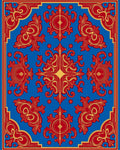 Royal Blue Red Gold Rococo Pattern Rug