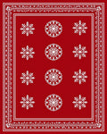 Red Snowflake Patterned Festive Rug