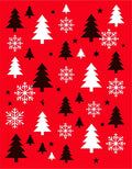 Festive Trees and Snowflakes Pattern Rug