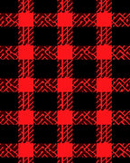 Bold Red Black Checkered Abstract Rug
