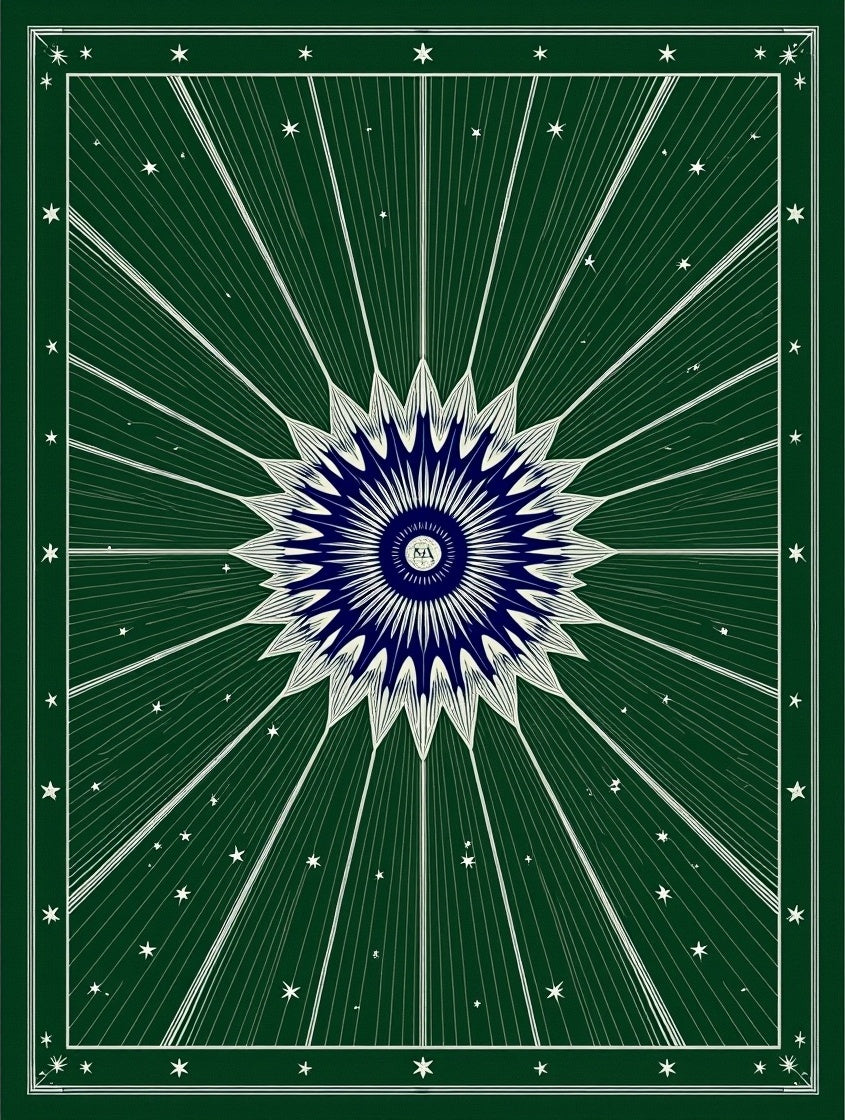 Emerald Green Sunburst Star Rug