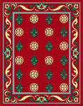 Classic Red Festive Tree Pattern Rug