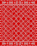 Bold Red White Interlocking Geometric Pattern Rug