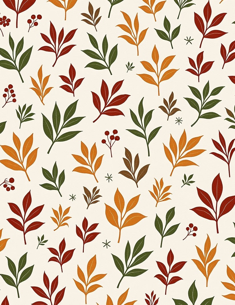 Autumn Leaves And Berries Pattern Rug