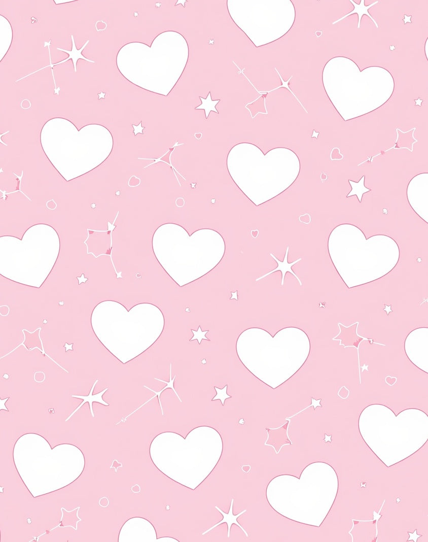 Pink Hearts Sparkle Pattern Rug