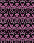 Pink Floral Art Deco Pattern Rug