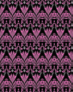 Pink Floral Art Deco Pattern Rug