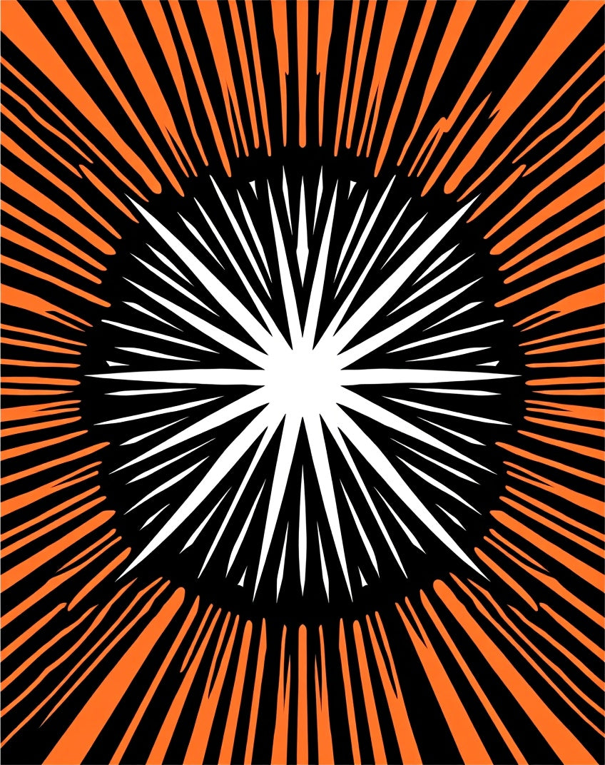 Bold Radiating Starburst Pattern Rug