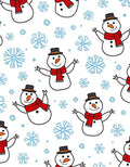 Happy Snowman Snowflake Pattern Rug