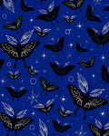 Mysterious Black Moth Star Pattern Rug
