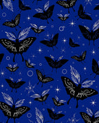 Mysterious Black Moth Star Pattern Rug