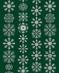 White Snowflake Pattern On Dark Green Rug