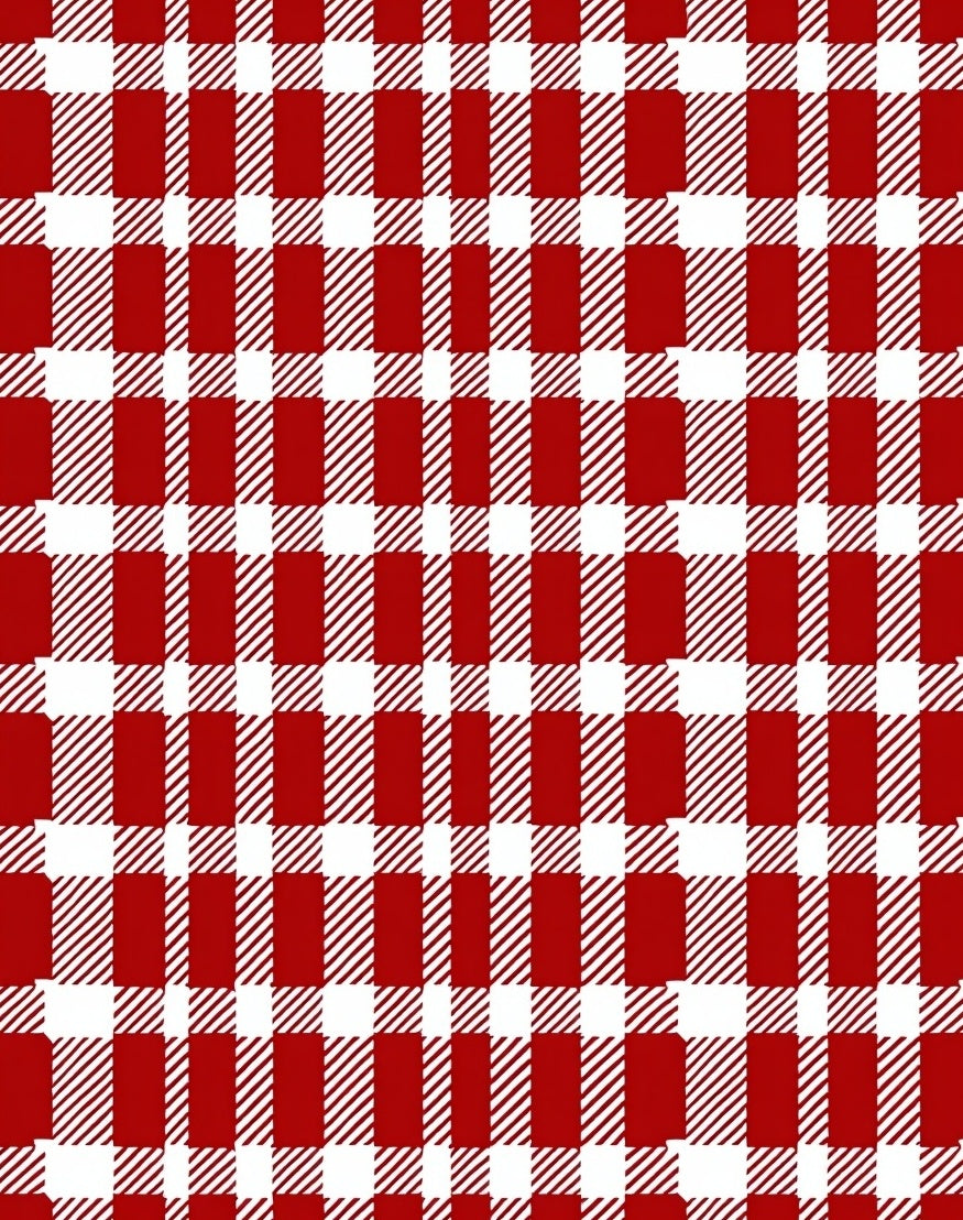 Red White Gingham Checkered Pattern Rug