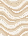 Neutral Earthy Wavy Stripe Pattern Rug