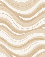 Neutral Earthy Wavy Stripe Pattern Rug