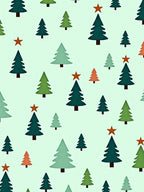 Winter Trees and Stars Pattern Rug