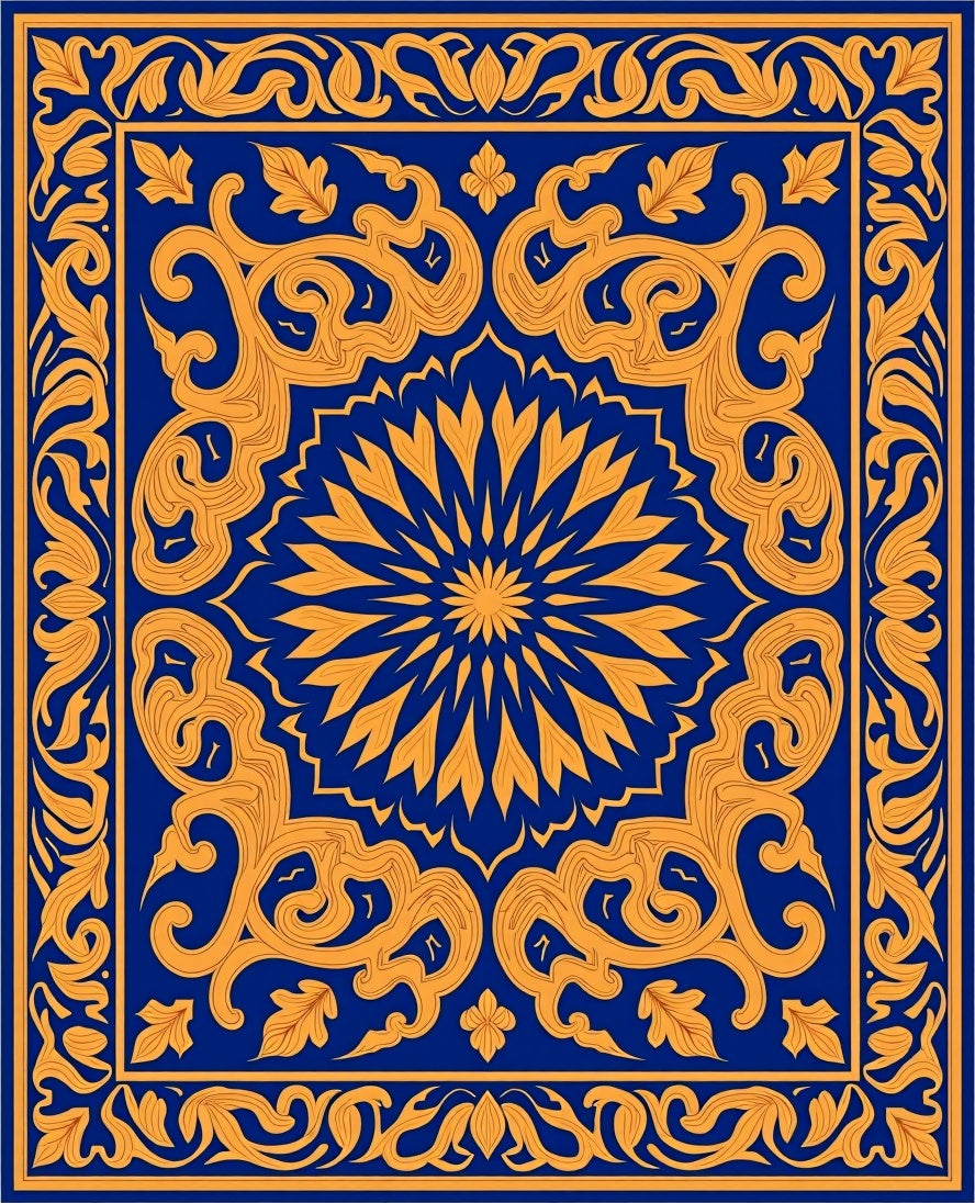 Royal Floral Motif Pattern Rug