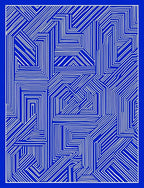 Bright Blue And White Abstract Design Rug