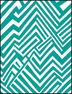 Teal White Geometric Maze Rug