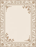 Ornate Floral Border Cream Rug