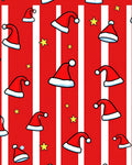 Red White Striped Santa Hat Stars Rug