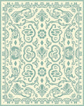 Art Nouveau Floral Teal Pattern Design Rug