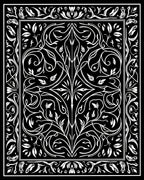 Intricate Floral Vine Art Nouveau Design Rug