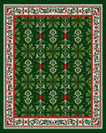 Green Floral Scrollwork Inspired Design Rug