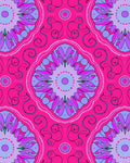 Vibrant Fuchsia Floral Swirls Pattern Rug